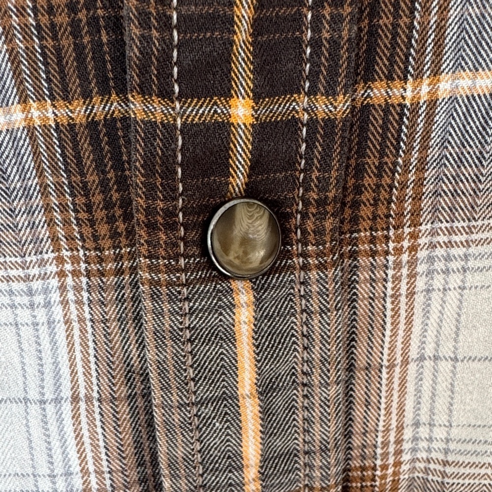 American Eagle Outfitters Brown Plaid button down size small - Picture 4 of 5